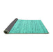 Sideview of Abstract Turquoise Contemporary Rug, con620turq