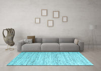 Machine Washable Abstract Light Blue Contemporary Rug, wshcon620lblu