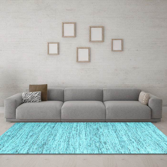 Machine Washable Abstract Light Blue Contemporary Rug in a Living Room, wshcon620lblu