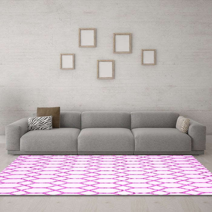 Machine Washable Terrilis Pink Contemporary Rug in a Living Room, wshcon621pnk