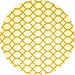 Round Terrilis Yellow Contemporary Rug, con621yw