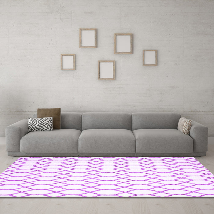 Machine Washable Terrilis Purple Contemporary Area Rugs in a Living Room, wshcon621pur