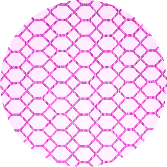 Round Machine Washable Terrilis Pink Contemporary Rug, wshcon621pnk