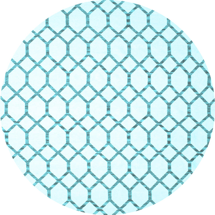 Round Machine Washable Terrilis Light Blue Contemporary Rug, wshcon621lblu