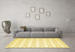 Machine Washable Terrilis Yellow Contemporary Rug in a Living Room, wshcon621yw