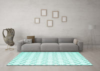 Machine Washable Terrilis Turquoise Contemporary Rug, wshcon621turq