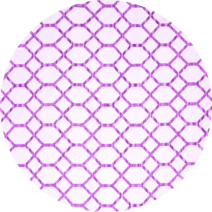 Round Machine Washable Terrilis Purple Contemporary Area Rugs, wshcon621pur