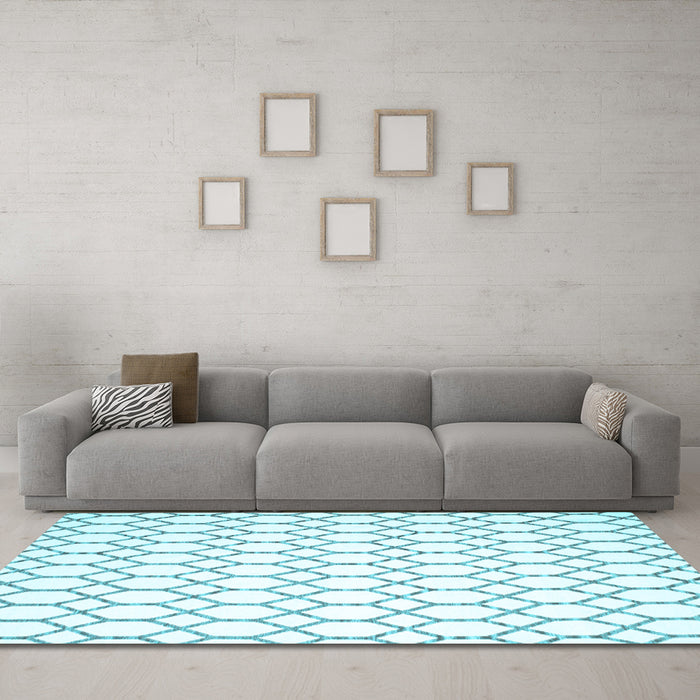 Machine Washable Terrilis Light Blue Contemporary Rug in a Living Room, wshcon621lblu