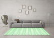 Machine Washable Terrilis Emerald Green Contemporary Area Rugs in a Living Room,, wshcon621emgrn