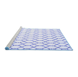 Sideview of Machine Washable Terrilis Blue Contemporary Rug, wshcon621blu