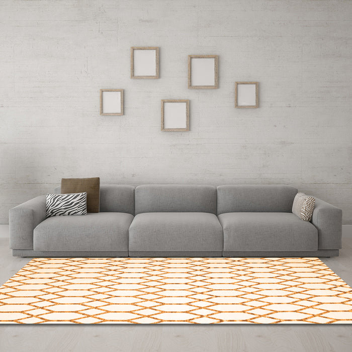 Machine Washable Terrilis Orange Contemporary Area Rugs in a Living Room, wshcon621org