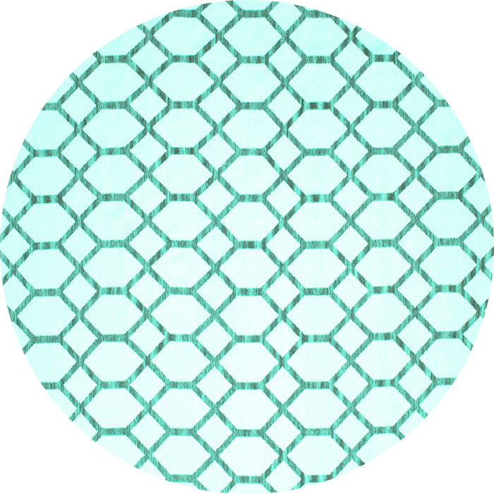Round Terrilis Turquoise Contemporary Rug, con621turq