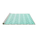 Sideview of Machine Washable Terrilis Turquoise Contemporary Area Rugs, wshcon621turq