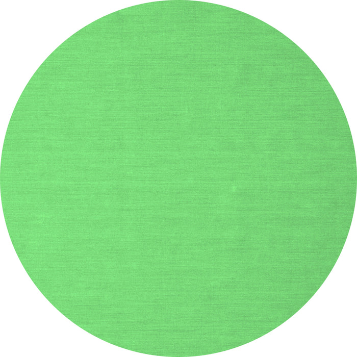 Round Machine Washable Abstract Emerald Green Contemporary Area Rugs, wshcon622emgrn
