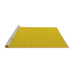Sideview of Machine Washable Abstract Yellow Contemporary Rug, wshcon622yw