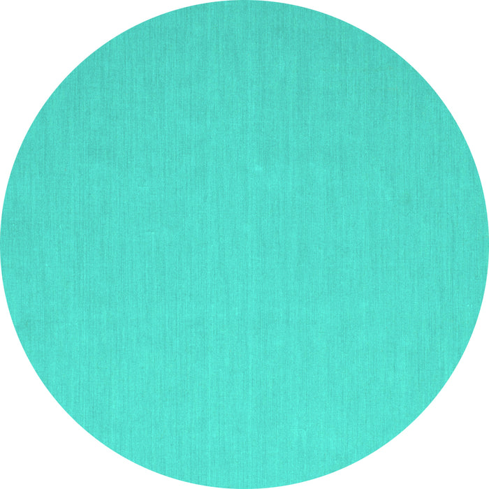 Round Abstract Turquoise Contemporary Rug, con622turq