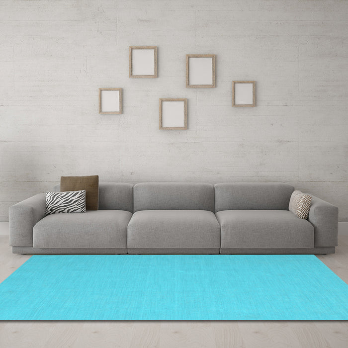 Machine Washable Abstract Light Blue Contemporary Rug in a Living Room, wshcon622lblu