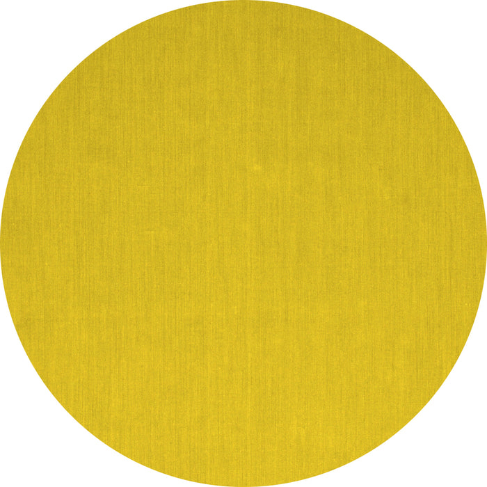 Round Machine Washable Abstract Yellow Contemporary Rug, wshcon622yw