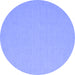 Round Abstract Blue Contemporary Rug, con622blu