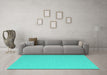 Machine Washable Abstract Turquoise Contemporary Area Rugs in a Living Room,, wshcon622turq