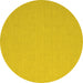 Round Abstract Yellow Contemporary Rug, con622yw