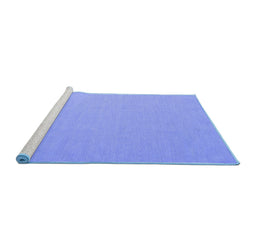 Sideview of Machine Washable Abstract Blue Contemporary Rug, wshcon622blu
