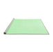 Sideview of Machine Washable Solid Emerald Green Modern Area Rugs, wshcon623emgrn