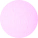 Round Machine Washable Solid Pink Modern Rug, wshcon623pnk