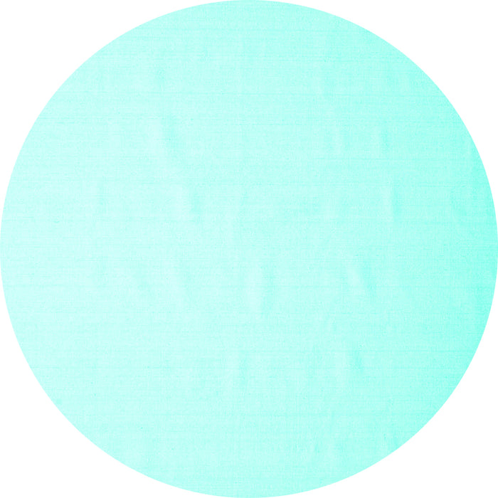 Round Solid Turquoise Modern Rug, con623turq