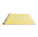 Sideview of Machine Washable Solid Yellow Modern Rug, wshcon623yw