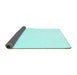 Sideview of Solid Turquoise Modern Rug, con623turq