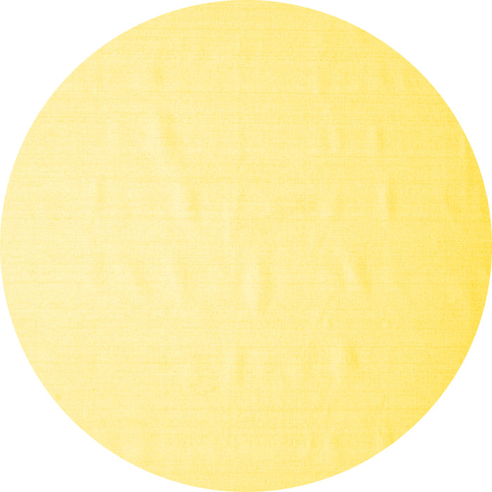 Round Machine Washable Solid Yellow Modern Rug, wshcon623yw