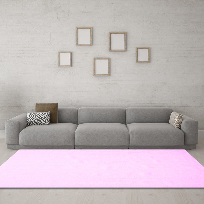 Machine Washable Solid Pink Modern Rug in a Living Room, wshcon623pnk