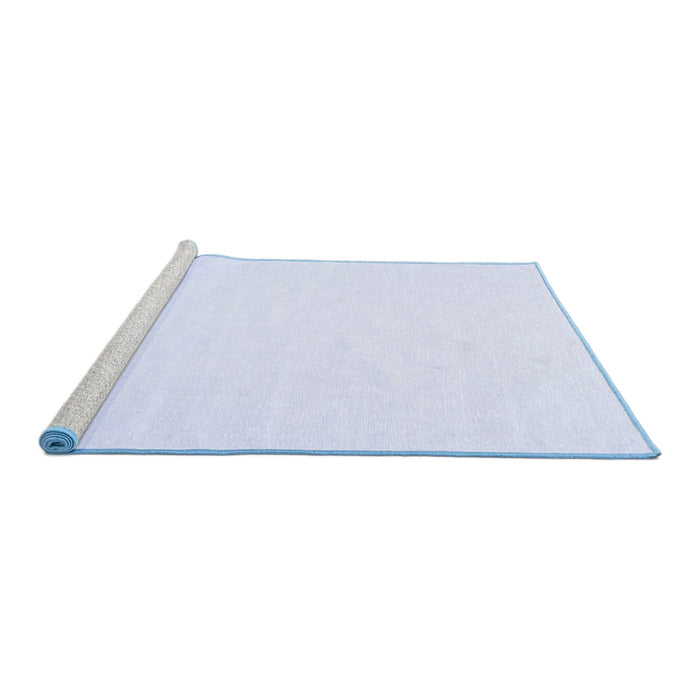 Sideview of Machine Washable Solid Blue Modern Rug, wshcon623blu