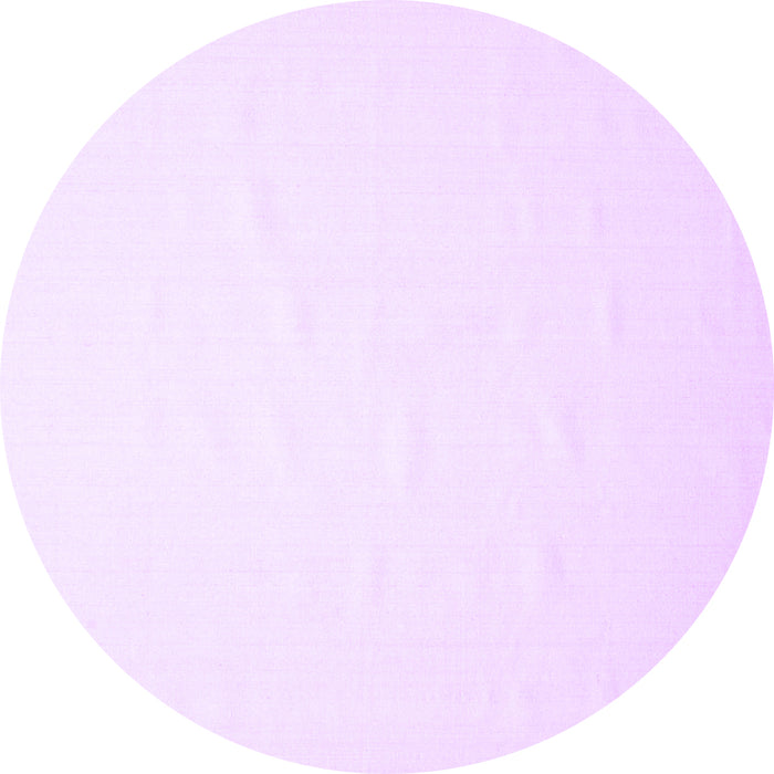 Round Machine Washable Solid Purple Modern Area Rugs, wshcon623pur