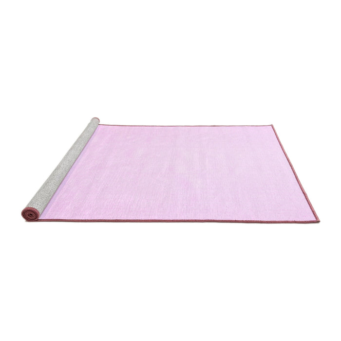 Sideview of Machine Washable Solid Pink Modern Rug, wshcon623pnk