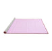 Sideview of Machine Washable Solid Pink Modern Rug, wshcon623pnk