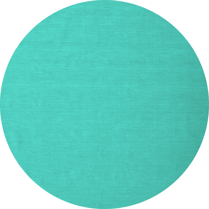 Round Abstract Turquoise Contemporary Rug, con624turq