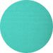 Round Abstract Turquoise Contemporary Rug, con624turq