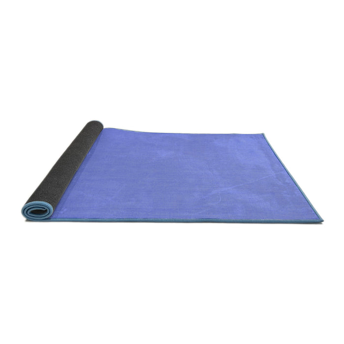 Sideview of Abstract Blue Contemporary Rug, con624blu