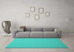 Machine Washable Abstract Turquoise Contemporary Area Rugs in a Living Room,, wshcon624turq