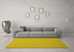 Machine Washable Abstract Yellow Contemporary Rug in a Living Room, wshcon624yw