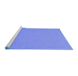 Sideview of Machine Washable Abstract Blue Contemporary Rug, wshcon624blu
