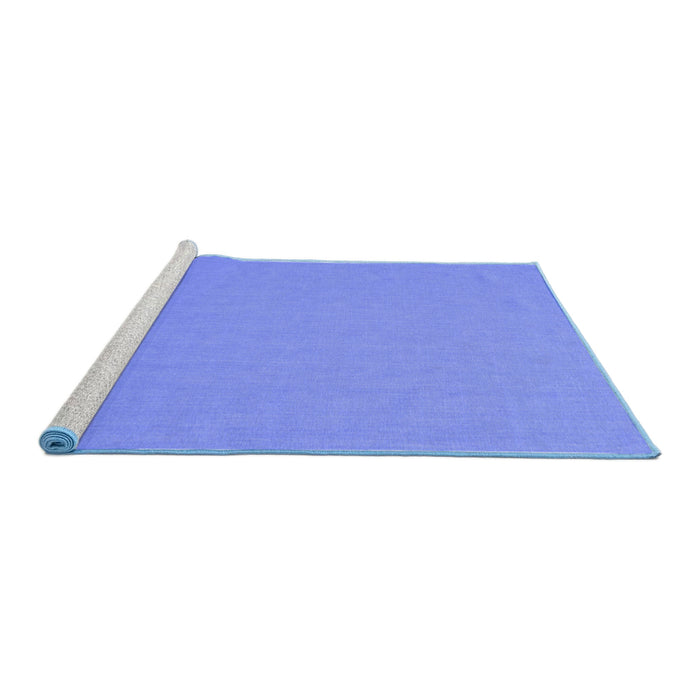 Sideview of Machine Washable Abstract Blue Contemporary Rug, wshcon624blu