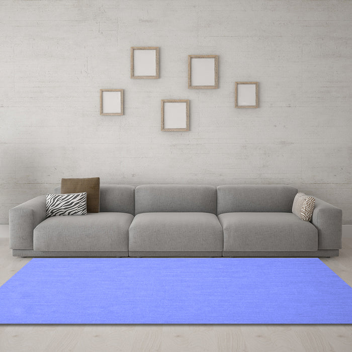 Machine Washable Abstract Blue Contemporary Rug in a Living Room, wshcon624blu