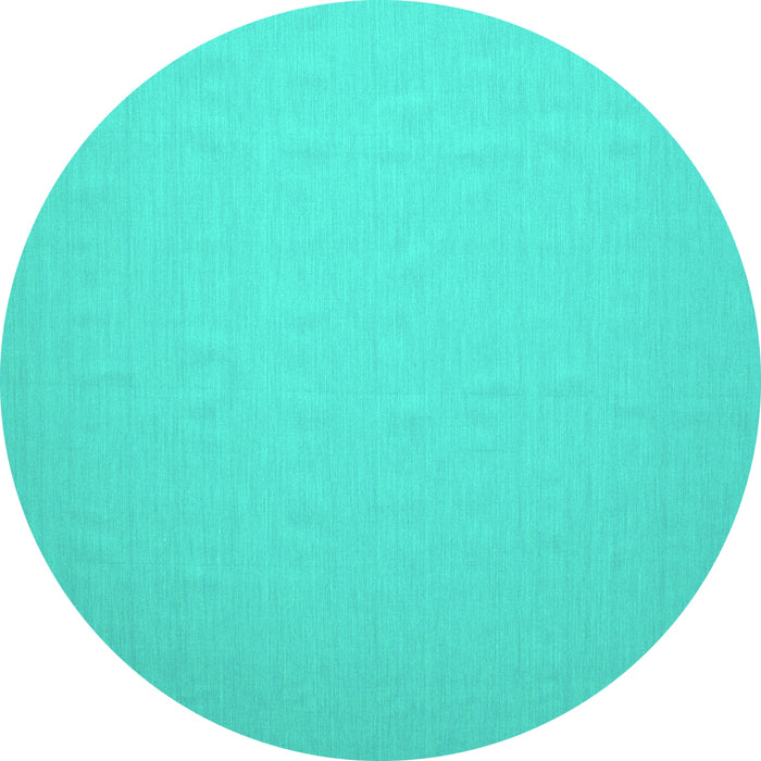 Round Abstract Turquoise Contemporary Rug, con625turq