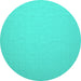 Round Abstract Turquoise Contemporary Rug, con625turq