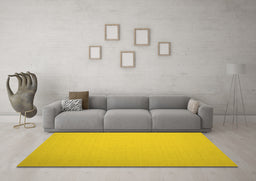 Machine Washable Abstract Yellow Contemporary Rug in a Living Room, wshcon625yw