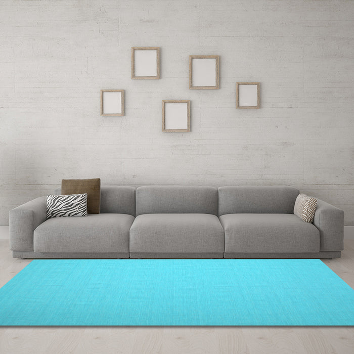 Machine Washable Abstract Light Blue Contemporary Rug in a Living Room, wshcon625lblu