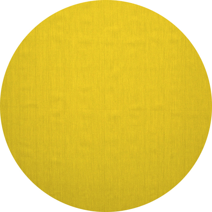 Round Abstract Yellow Contemporary Rug, con625yw